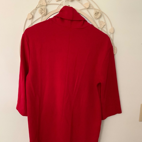 Zara - Red 3/4 Sleeve Turtle Neck Dress - Picture 3 of 4